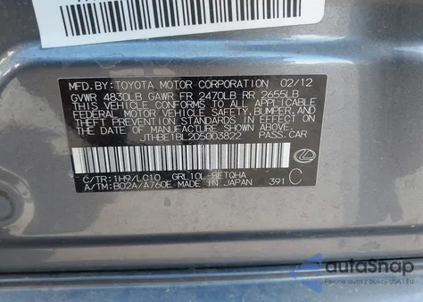 2013 Lexus Gs 350 z USA, uszkodzony, nr VIN JTHBE1BL2D5003822